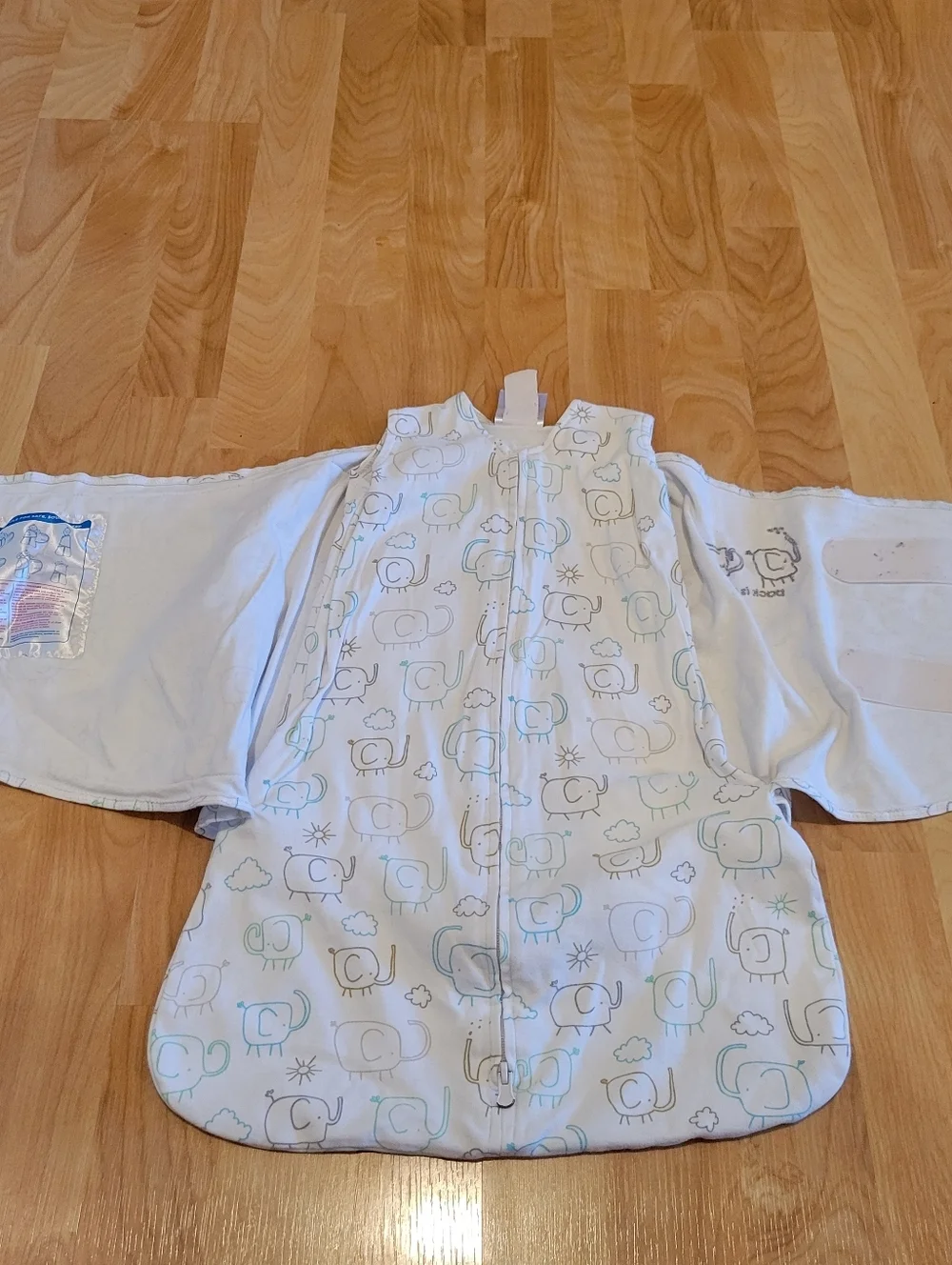 Halo Sleepsack Swaddle Cotton Elephant Print Newborn 0-3 Months